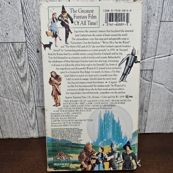 The Wizard of Oz Movie VHS 1939 Color and B & W - Picture 3 of 5